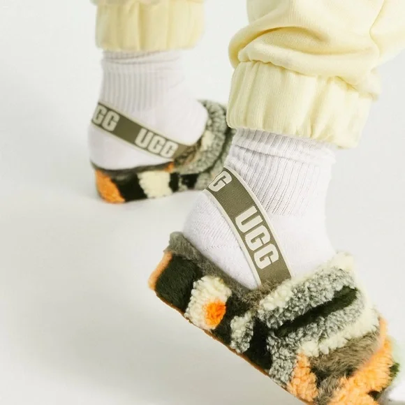 UGG Fluff Yeah Slide Cali Collage slippers in olive - Picture 12 of 12